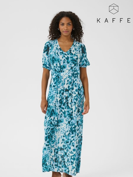 Kaffe Blue KAisolde Amber Short Sleeve Maxi Dress (W52221) | £70