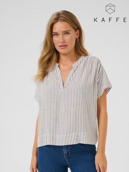 Kaffe KAmilia Short Wing Sleeve Black Blouse (W52225) | £40