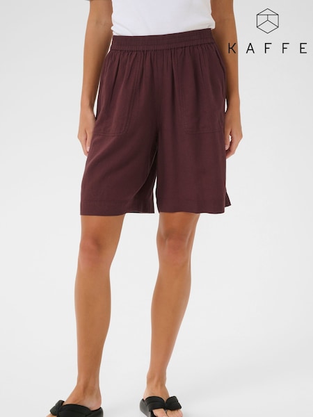 Kaffe Red KAmilia Elasticated Waist Shorts (W52226) | £35