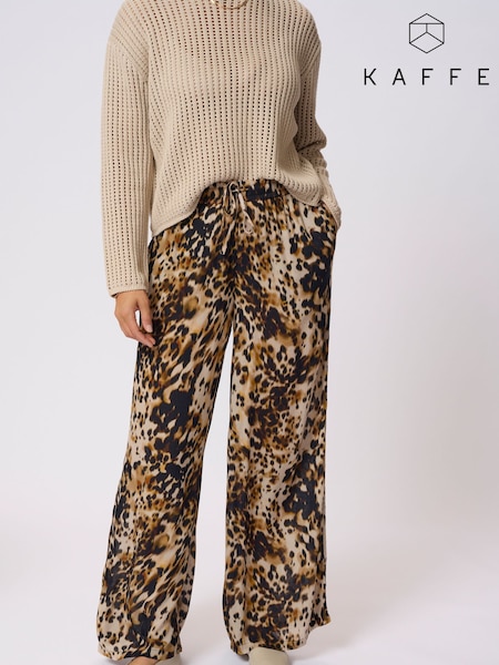 Kaffe Natural KAthora Amber Wide Leg Trousers (W52233) | £50