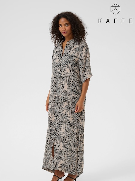 Kaffe Grey KAthora Amber Shirt Maxi Dress (W52236) | £70