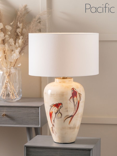 Pacific Lifestyle Natural Emerayn Koi Ceramic Table Lamp (W52285) | £180