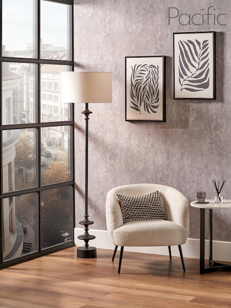 Pacific Lifestyle Black Emilio Candlestick Floor Lamp (W52286) | £275