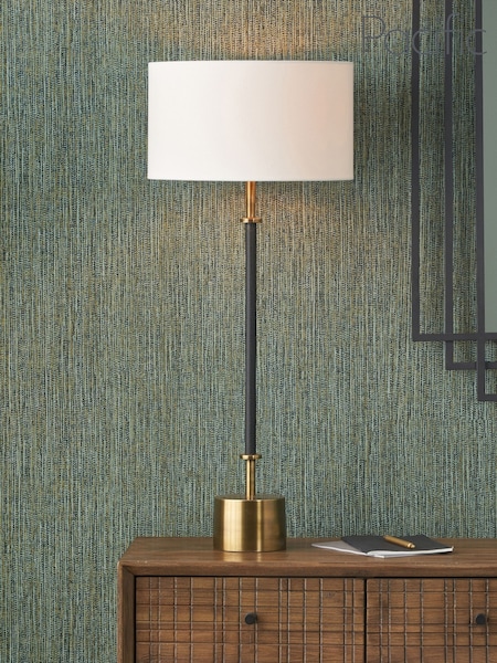 Pacific Lifestyle Black Antoine Croc Tall Metal Table Lamp (W52288) | £135
