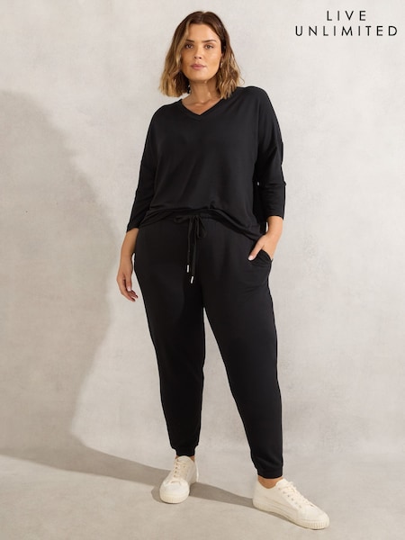 Live Unlimited Black Curve Lightweight Supersoft Joggers (W52447) | £49