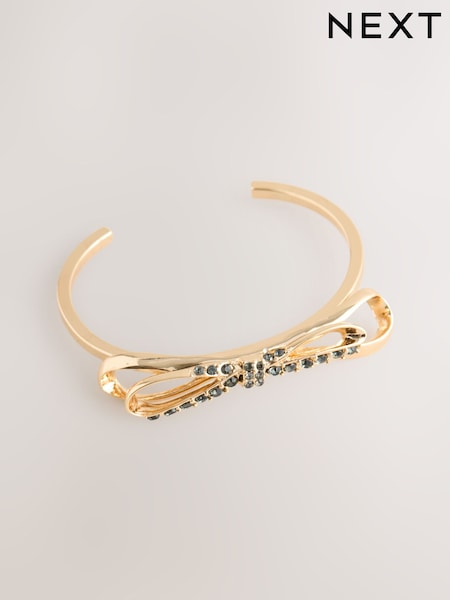 Gold Tone Bow Cuff Bracelet (W52484) | £14