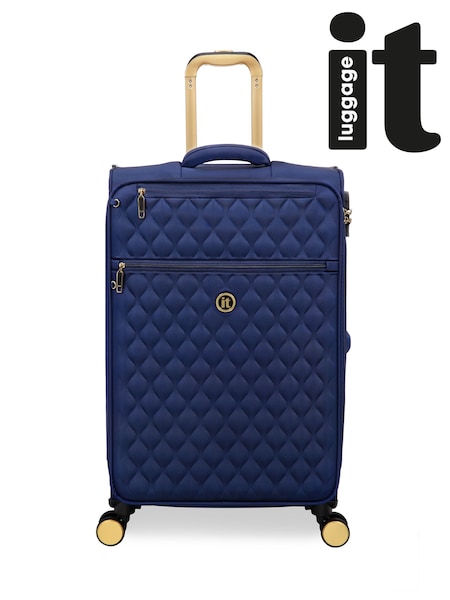 IT Luggage Medium Blue Glimmering Expandable Suitcase with TSA Lock (W52596) | £70