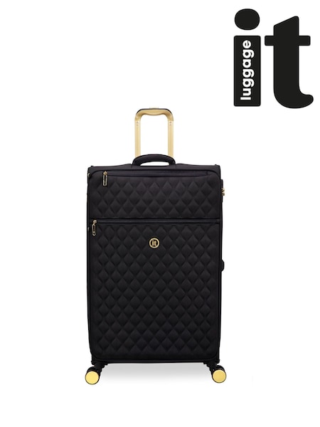 IT Luggage Large Glimmering Expandable Black Suitcase with TSA Lock (W52597) | £80
