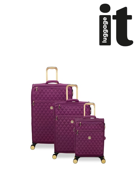 IT Luggage Purple Glimmering Expandable Suitcase Set 3 Piece with TSA Lock (W52599) | £210