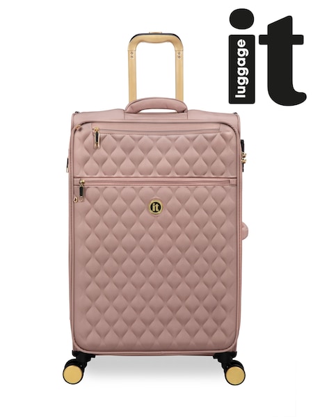 IT Luggage Medium Pink Glimmering Expandable Suitcase with TSA Lock (W52604) | £70