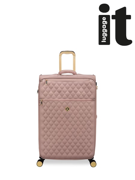 IT Luggage Large Pink Glimmering Expandable Suitcase with TSA Lock (W52607) | £80