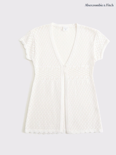 Abercrombie & Fitch Cream Crochet Kimono Cover-Up (W52635) | £29
