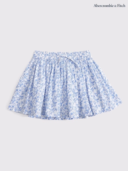 Abercrombie & Fitch Blue Poplin Circle Cut Mini Skort (W52642) | £24