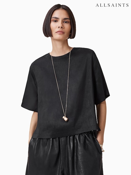 AllSaints Black Lottie Top (W52675) | £99