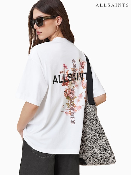 AllSaints White Eternal Etta 100% Organic Cotton T-Shirt (W52717) | £59