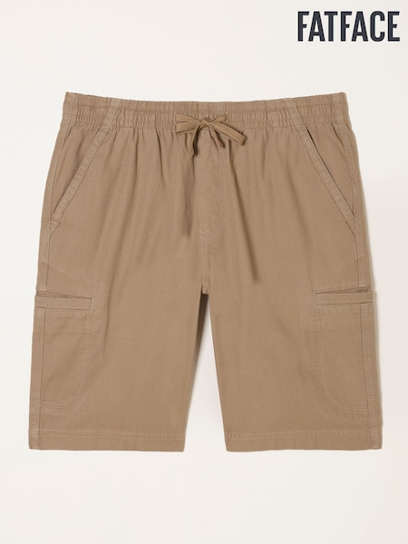 FatFace Padstow Dark Natural Pull On Garment Dye Utility Shorts (W52759) | £0