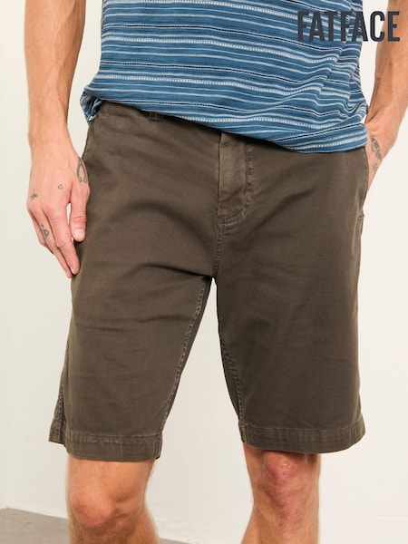 FatFace Dark Brown Stow Garment Dye Chino Shorts (W52762) | £0