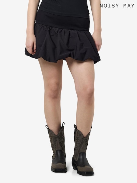 NOISY MAY Black Balloon Bubble Mini Skirt (W52805) | £28