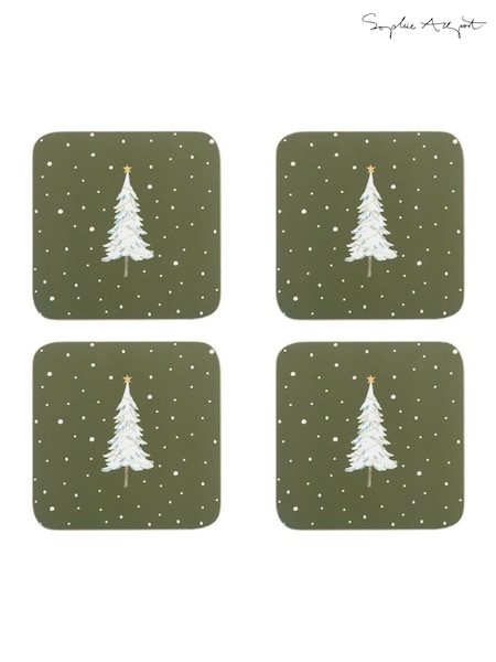 Sophie Allport Set of 4 Forest Green Festive Forest Coasters (W52823) | £19