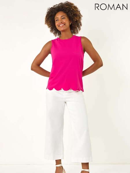 Roman Pink Scalloped Hem Vest Top (W52851) | £32