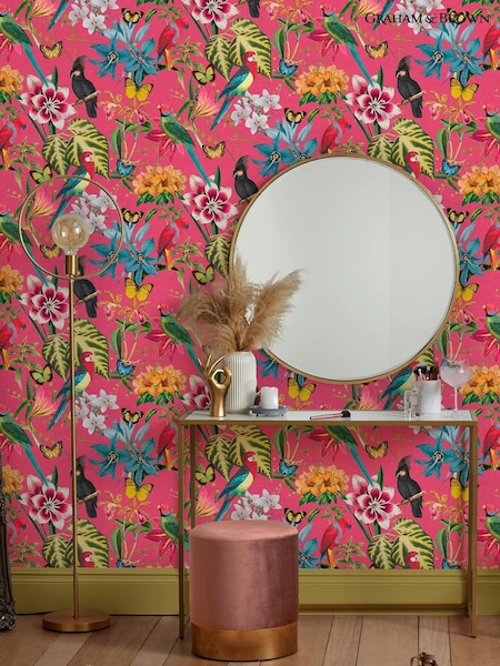 Graham & Brown Hot Pink Paradiso Multi 10M Wallpaper (W53006) | £46
