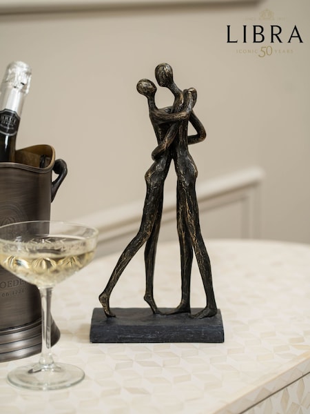 Libra Interiors Bronze Lovers Embrace Sculpture (W53093) | £80