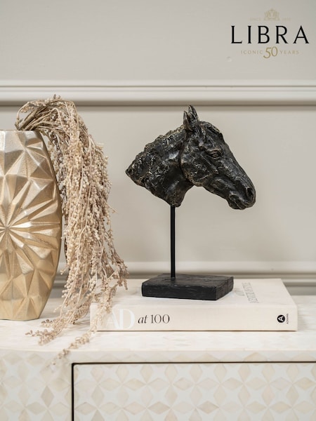 Libra Interiors Bronze Bay Horse Head Sculpture (W53103) | £80