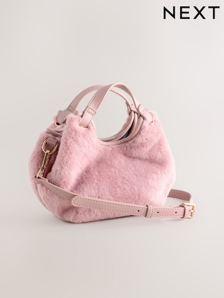 Pink Faux Fur Cross-Body Bag (W53152) | £24