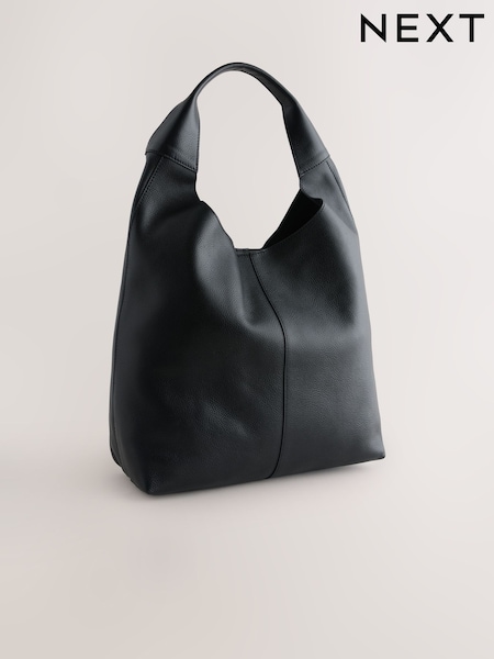 Black Leather Slouchy Shoulder Bag (W53182) | £80