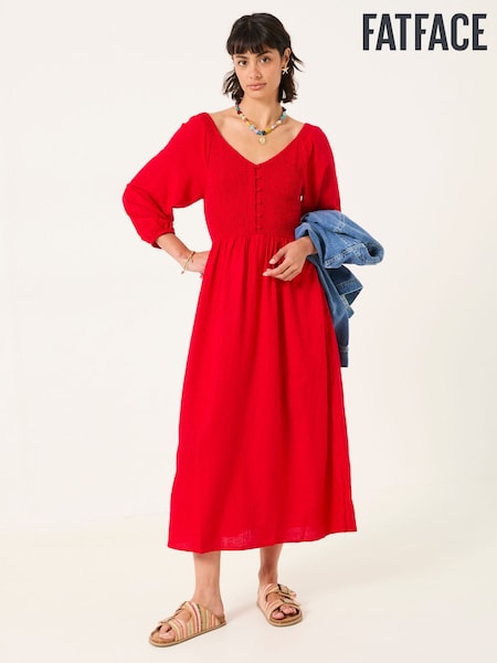 FatFace Adele Red Midi Dress (W53231) | £69