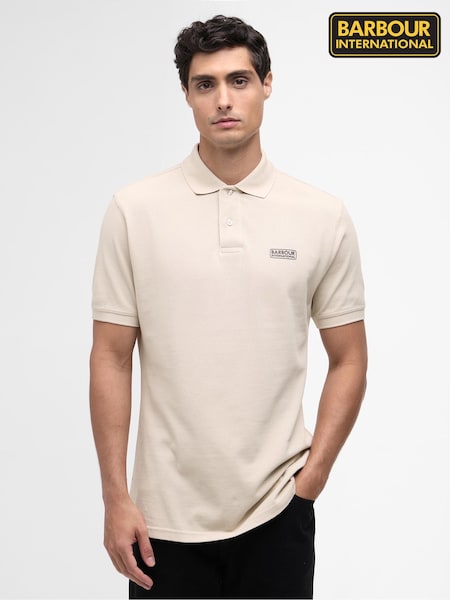 Barbour® International Chalk White Cotton Essential Polo Shirt (W53240) | £50