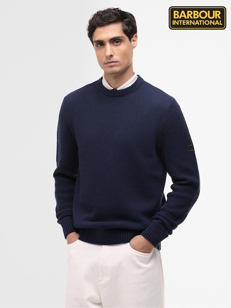 Barbour® International Blue Enfield Crew Neck Jumper (W53241) | £119