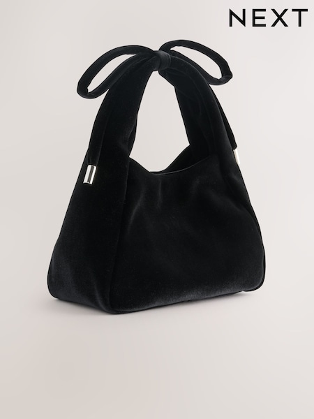 Black Velvet Bow Mini Top Handle Bag (W53261) | £25