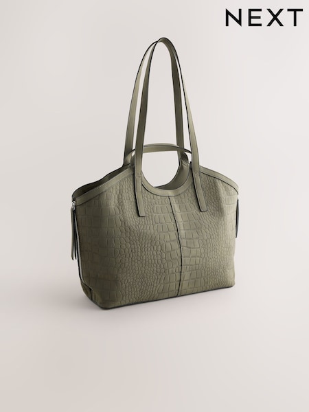 Green Faux Seude Hand Held Bag (W53263) | £38