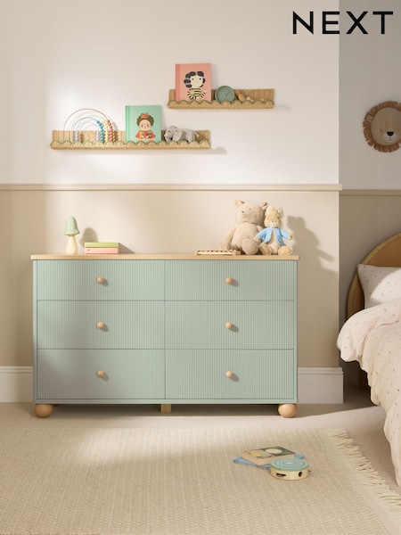 Sage Green Kids Hutton Super Wide Chest of Drawers (W53277) | £475
