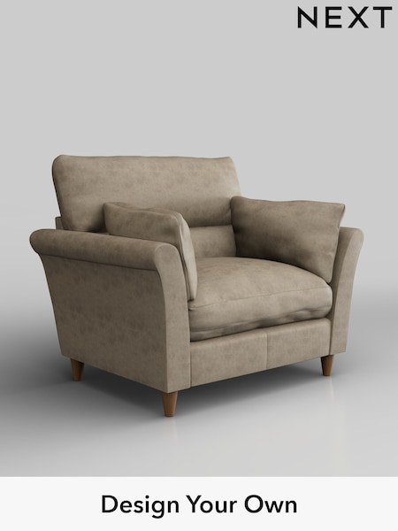 Monza Faux Leather Easy Clean/Mink Brown Hartley Highback Relaxed Sit (W53336) | £975