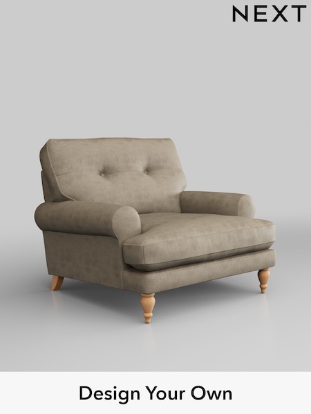 Monza Faux Leather Easy Clean/Mink Brown Erin Buttoned Back Deep Relaxed Sit (W53341) | £925