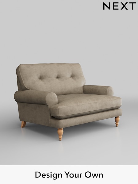 Monza Faux Leather Easy Clean/Mink Brown Erin Buttoned Back Deep Relaxed Sit (W53341) | £1,025
