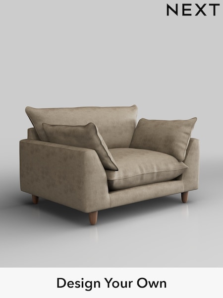 Monza Faux Leather Easy Clean/Mink Brown Noa Deep Relaxed Sit (W53346) | £975