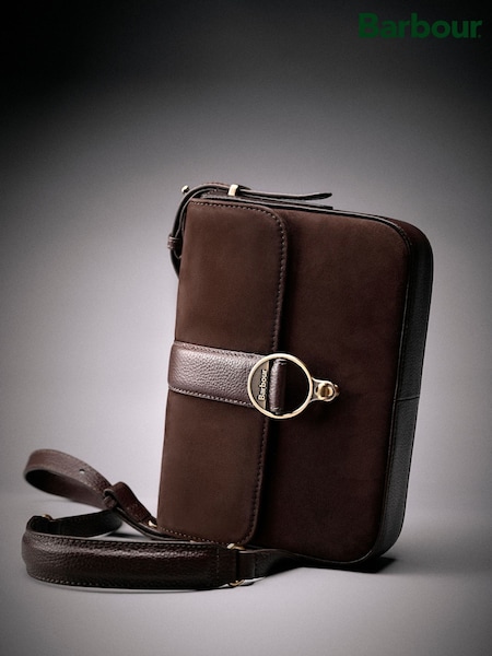 Barbour® Chocolate Brown Rosa Suede & Leather Cross-Body Bag (W53348) | £139