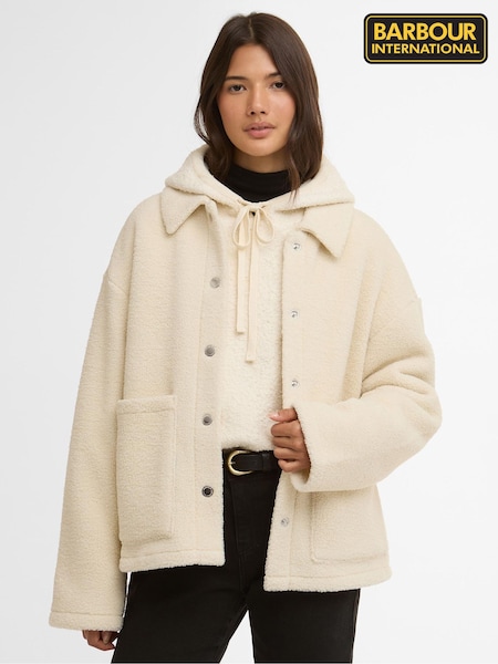 Barbour International White Rae Fleece Overshirt (W53379) | £95