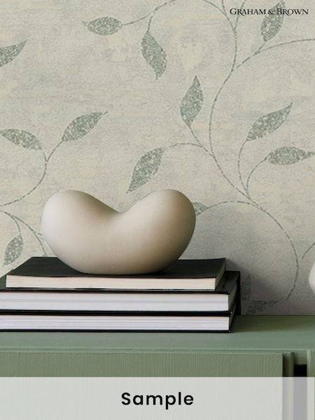 Graham & Brown Sage Boutique Ornamental Leaf A4 Wallpaper Sample (W53406) | £1