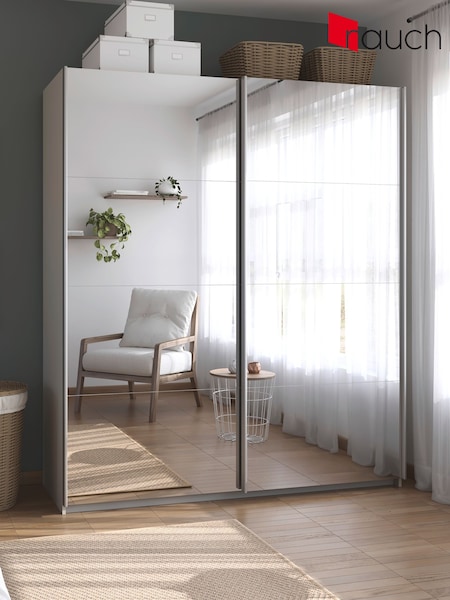 Rauch Champagne Cameron Mirror 1.8m Sliding Semi-Fitted Wardrobe (W53463) | £714