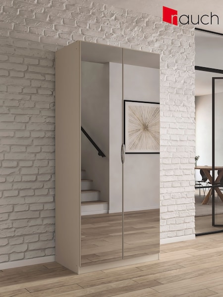 Rauch Champagne Cameron Mirror Semi Fitted Double Wardrobe (W53466) | £485