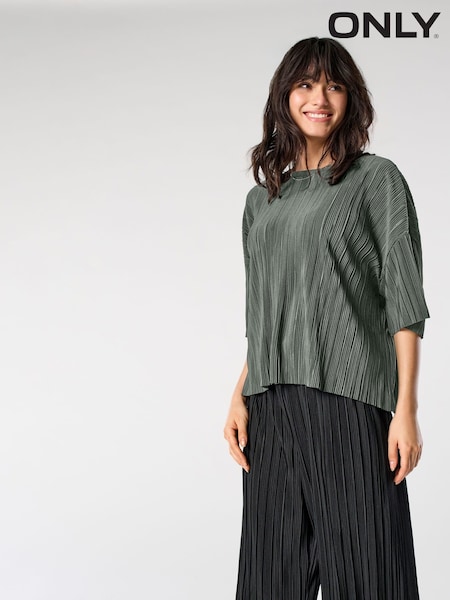 ONLY Grey Loose Fit Plisse Blouses (W53513) | £24