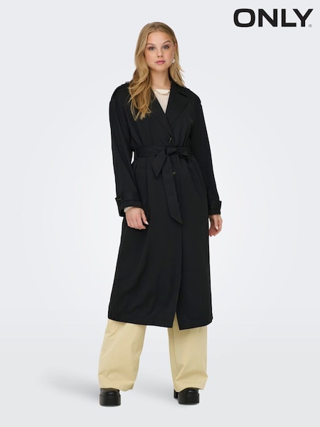 ONLY Black Long Trench Coat (W53515) | £48