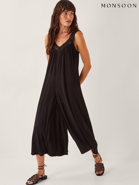 Monsoon Black Rachel Sleeveless Culottes Jumpsuit (W53562) | £75