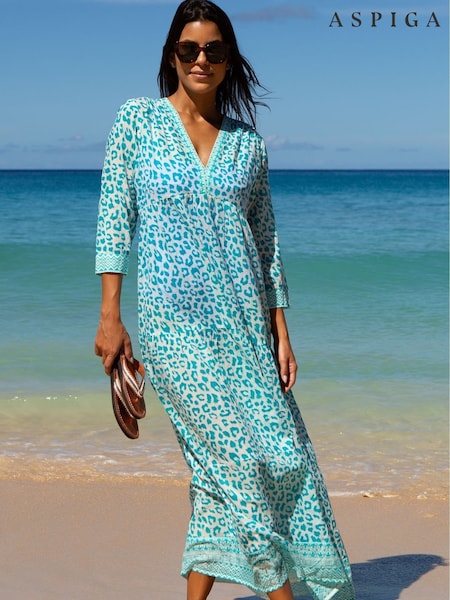 Aspiga Turquoise Mykonos Maxi Dress (W53600) | £115