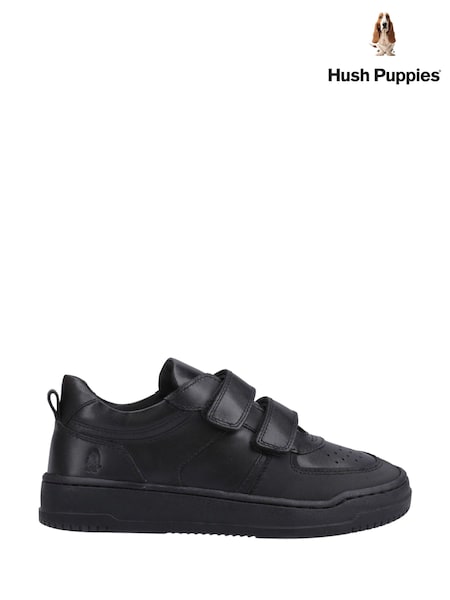 Hush Puppies Senior Daxton Touch Fastening Black Shoes (W53612) | £52