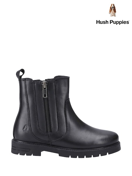 Hush Puppies Liana Zip Senior Black Boots (W53623) | £62